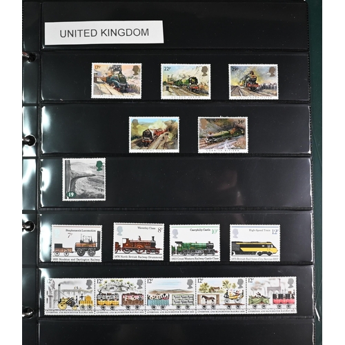 985 - Five albums of Victorian and later British Empire and Foreign postage stamps, to/w an album of Railw... 