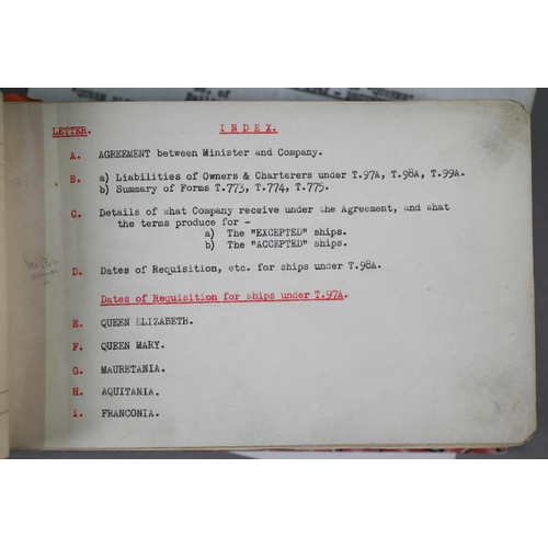 986 - A World War II vintage hand-typed record of Government requisitions of Cunard and White Star Lines p... 