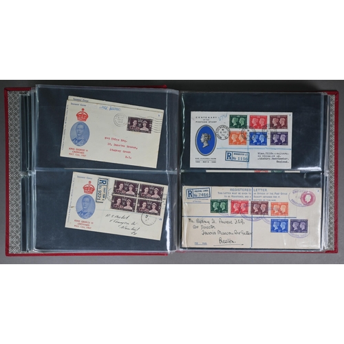 990 - First Day Covers 1924 - 1968: four 1924 British Empire Exhibition first day covers (one on Air-Mail ... 