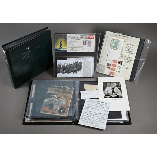 997 - Two albums of first day covers and other ephemera, including signed issues - Laurence Olivier, JPR W... 