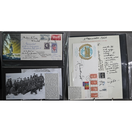 997 - Two albums of first day covers and other ephemera, including signed issues - Laurence Olivier, JPR W... 