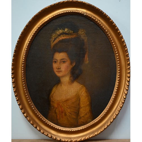 1027 - English school - A family group of five Georgian oval oil on canvas portraits of Hannah Bullock (171... 