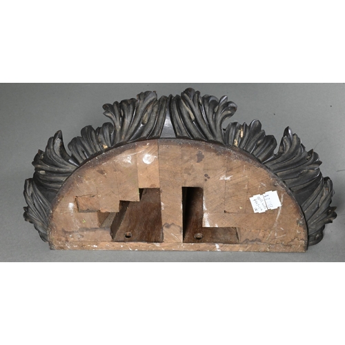 847 - A trio of carved hardwood wall brackets, one large 27 cm high, two 24 cm high, all a/f (3)