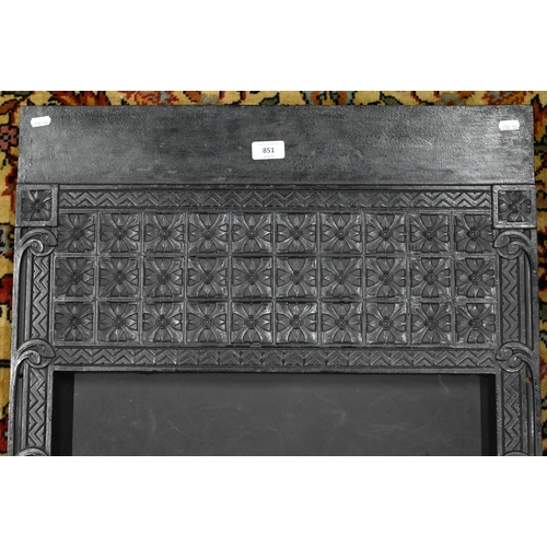 851 - A Victorian cast iron Coalbrookdale fireplace insert, signed and numbered with diamond registration ... 