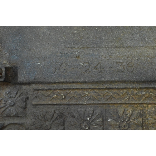 851 - A Victorian cast iron Coalbrookdale fireplace insert, signed and numbered with diamond registration ... 