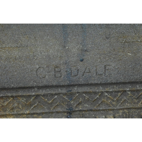 851 - A Victorian cast iron Coalbrookdale fireplace insert, signed and numbered with diamond registration ... 