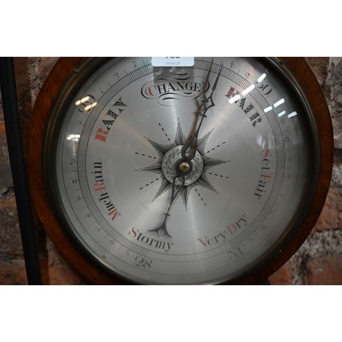 788 - Geo Fagioli, 3 Gt. Warner St, London, a Victorian rosewood barometer with engraved silvered dial, le... 