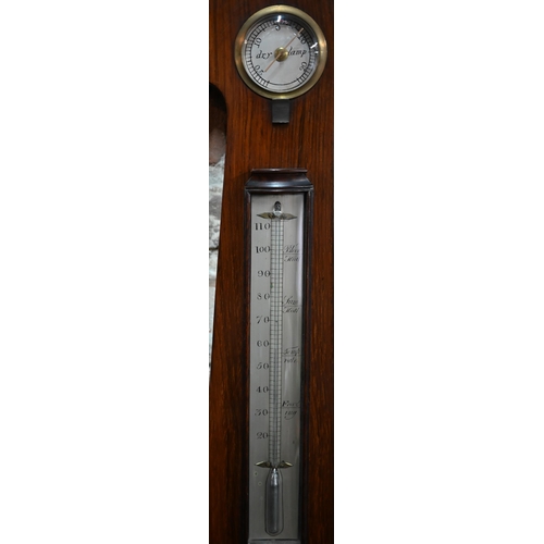 788 - Geo Fagioli, 3 Gt. Warner St, London, a Victorian rosewood barometer with engraved silvered dial, le... 