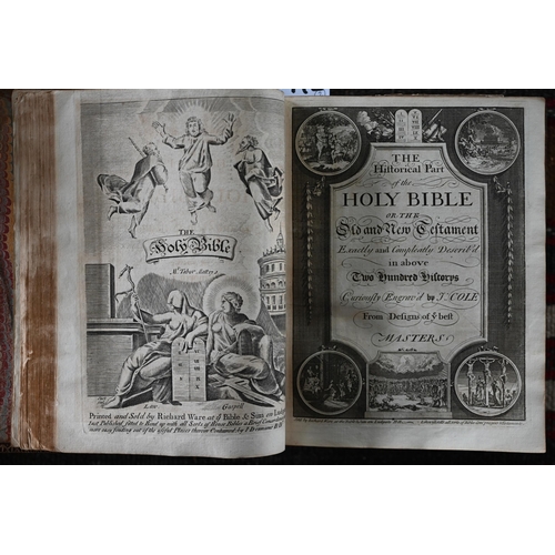 972 - 1752 Book of Common Prayer and St James Holy Bible with fold-out maps, Oxford University, gilt-toole... 