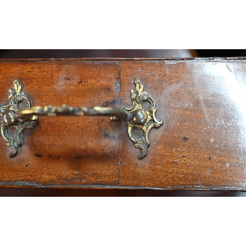 884 - An 18th century mahogany chest with a full width slide over four long graduated drawers, each with (... 