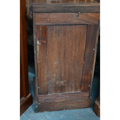 910 - A pair of Victorian mahogany four drawer pedestals, with twin turned knobs and canted corners, 46 cm... 