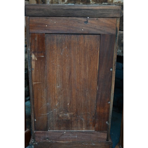 910 - A pair of Victorian mahogany four drawer pedestals, with twin turned knobs and canted corners, 46 cm... 