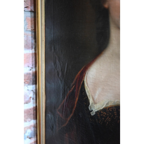 733 - Manner of Michael Dahl - Portrait of Mary Elizabeth Jervoise, oil on canvas laid on board, 75 x 61 c... 