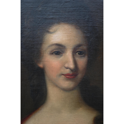 733 - Manner of Michael Dahl - Portrait of Mary Elizabeth Jervoise, oil on canvas laid on board, 75 x 61 c... 