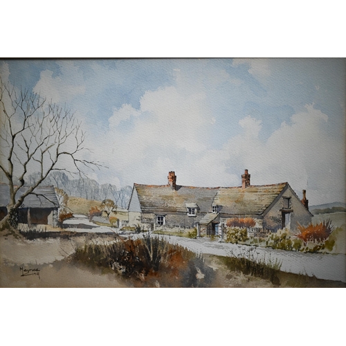 342 - Maurice King - 'Dorset Farm', watercolour, signed lower left, 30 x 45 cm