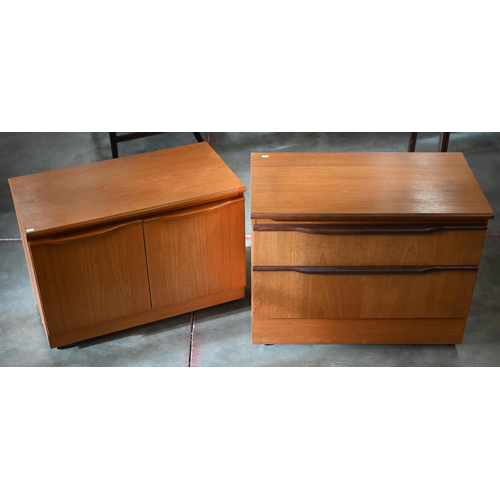 169 - Two mid-century teak G-Plan style cabinets, 75 x 42 x 58 cm and 75 x 42 x 52 cm (2)