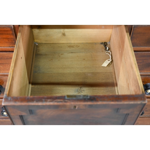 120 - A mid 19th century Scottish mahogany chest, centred by a deep hat drawer flanked by two short drawer... 