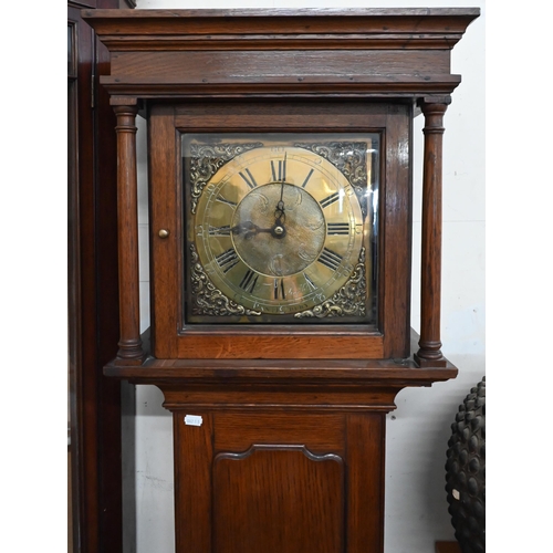 167 - Thomas Pinfold, Banbury - A 30 hour oak longcase clock with brass dial c/w weight, pendulum and case... 