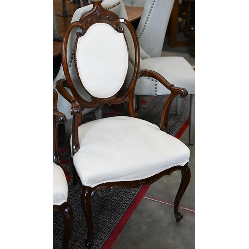 189 - A pair of Hepplewhite style open armchairs