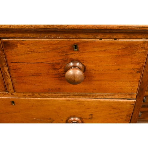 200 - A Victorian mahogany chest of two short over two long drawers with turned handles and plinth base, 8... 