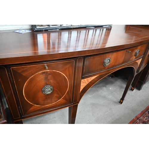 234 - A Titchmarsh & Goodwin Georgian style mahogany bowfront sideboard, 170 x 60 x 90 cm high