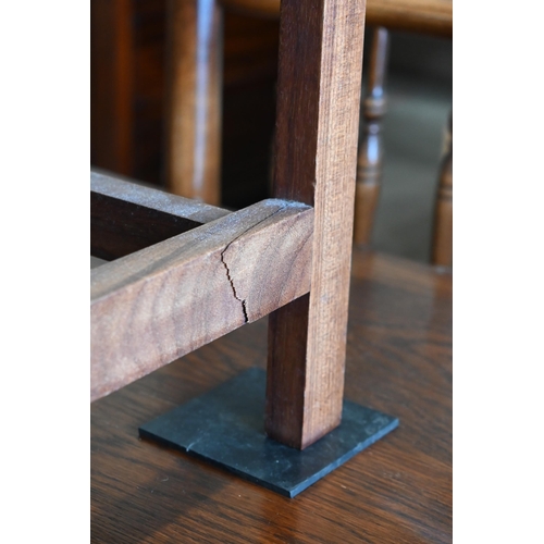 258 - A mid-century teak coffee table with slatted undertier, 106 x 40 x 45 cm high