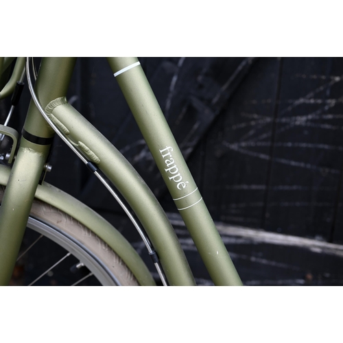 262 - A Frappe fcl.400 design line step through green bicycle, s/with user manual