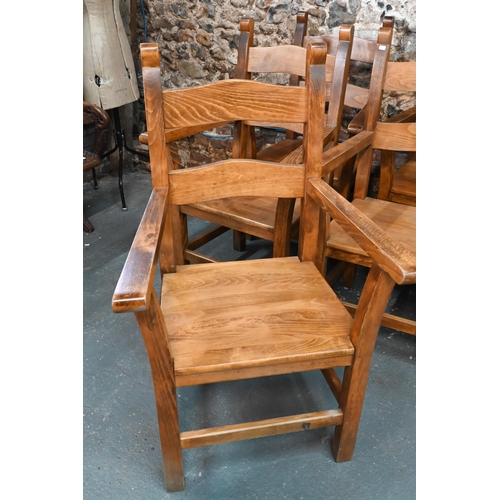 265 - A set of five contemporary hardwood open dining armchairs (5)