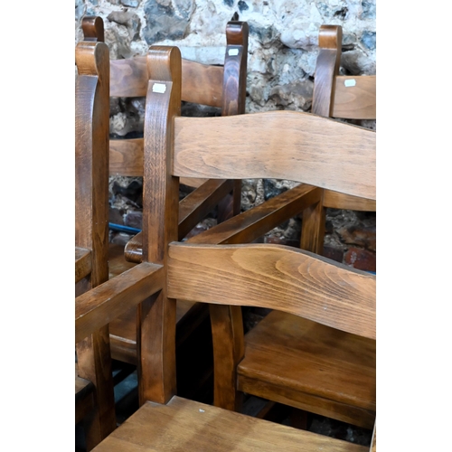 265 - A set of five contemporary hardwood open dining armchairs (5)