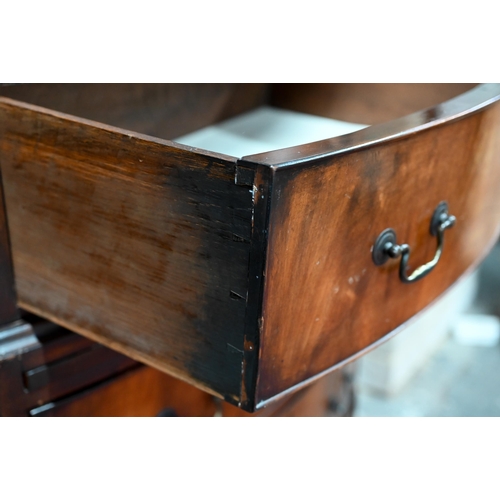 270 - A Victorian style mahogany bowfront chest on chest, comprising two short over six long drawers and a... 