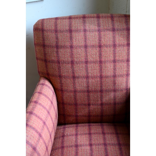 295 - An upholstered children's bedroom armchair, in tartan tweed upholstery