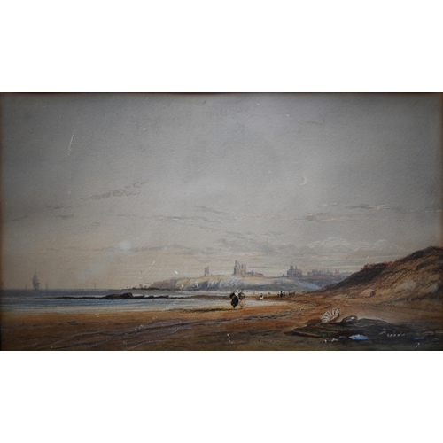 303 - Five Victorian watercolours - E W Cooke - 'On the Cornish Coast', signed and dated 1865, 17 x 25 cm;... 