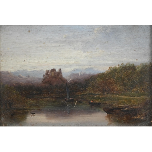 310 - Mixed pictures including Charles Morris - 'Angler's', oil on board, circa 1830, 11 x 16 cm; Fleet Pr... 