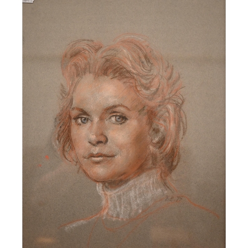 317 - Bernard Hailstone - Two portraits of Lee Remick (American actress), one oil on canvas, signed andd a... 