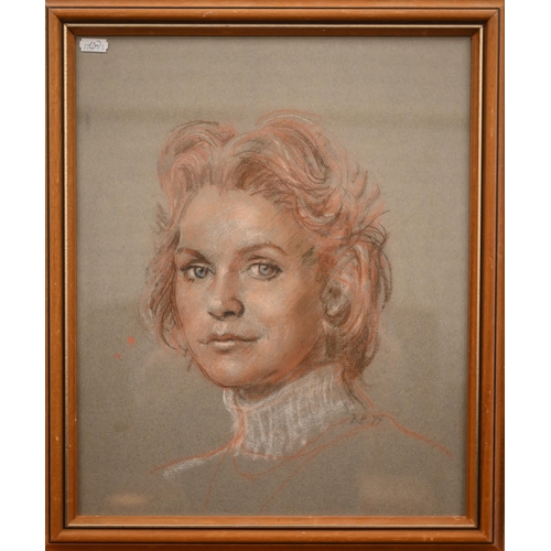 317 - Bernard Hailstone - Two portraits of Lee Remick (American actress), one oil on canvas, signed andd a... 