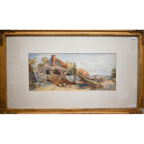 359 - # Two 19th century watercolour views of a country lane, 19 x 44 cm (2)