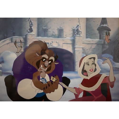 367 - # A lithograph 'Belle Tames the Beast' from Disney's Beauty & the Beast, 25 x 35 cm to/w Spencer... 