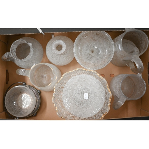 410 - Nine pieces of Victorian textured glassware