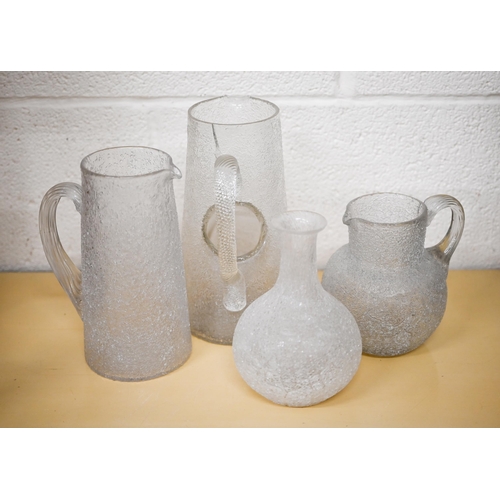 410 - Nine pieces of Victorian textured glassware