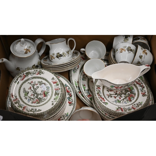 436 - A Johnson Bros 'Indian Tree' dinner service to/w a Royal Doulton 'Larchmont' tea service (box)