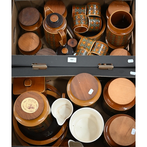 437 - A collection of Hornsea pottery 'Brontë' wares, including storage jars, coffee set etc (2 boxes)