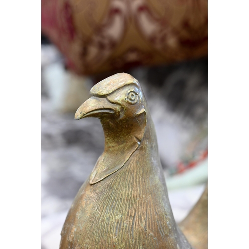 469 - A spelter cockerel (probably advertising Courage Beer), 44cm high, on fibreglass base