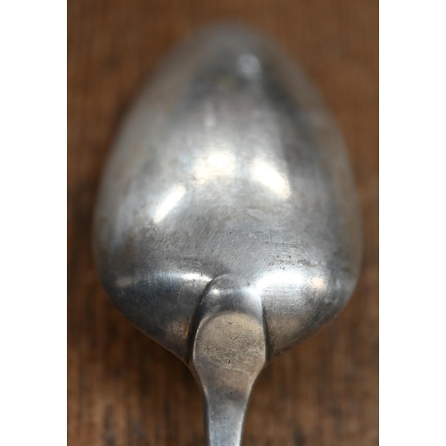 486 - Four George III silver Old English pattern dessert spoons, Peter, Ann & William Bateman, London ... 