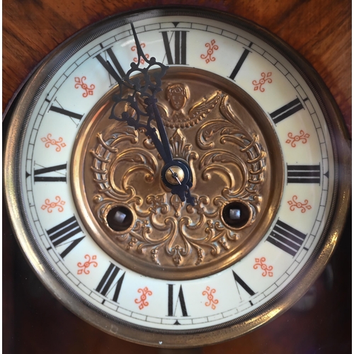 492 - A Vienna-style walnut wall clock striking on a coiled gong with bi-metal compensating pendulum, 84 c... 