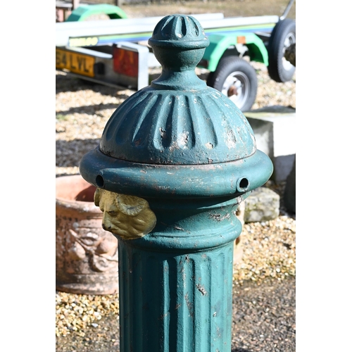 50 - An old cast iron pillar by Glenfield Com Ltd, to/with an antique heavily weathered cast iron hydrant... 