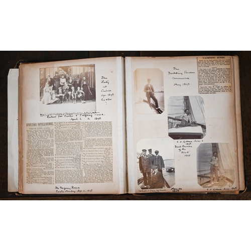 504 - An album of late Victorian family photographs and newspaper cuttings depicting life and events at Al... 