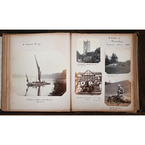 504 - An album of late Victorian family photographs and newspaper cuttings depicting life and events at Al... 