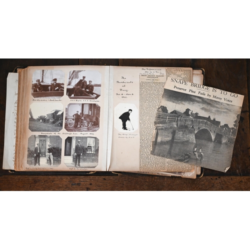 504 - An album of late Victorian family photographs and newspaper cuttings depicting life and events at Al... 