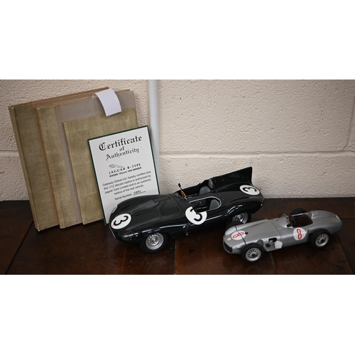 539 - An Auto Art model Jaguar D-type (boxed a/f), to/w three other models , tow Armstrong Siddley Sapphir... 