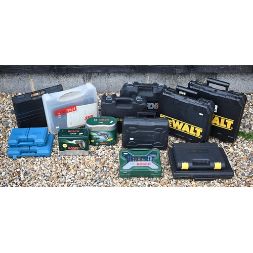 573 - A large quantity group of battery power tools - mostly unused - including two DeWalt drill/drivers B... 